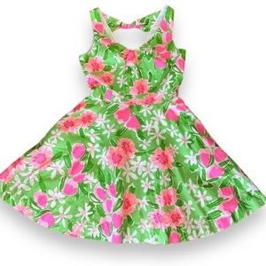 Lilly Pulitzer Fit and
Flare short dress bright pink and green